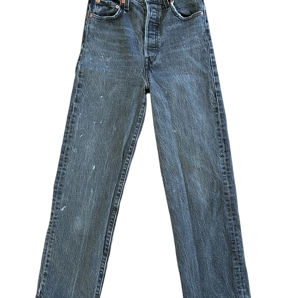Levi’s Premium Ribcage Straight Leg Jeans in Washed Black – Size 26